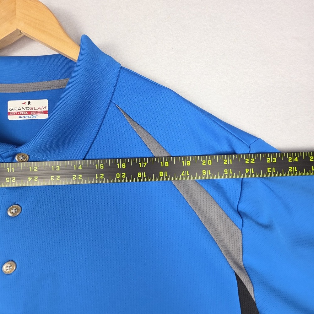 Grand Slam‎ Airflow Mens Golf Polo XXLT Vibrant Blue Short Sleeve Breathable - Picture 15 of 16